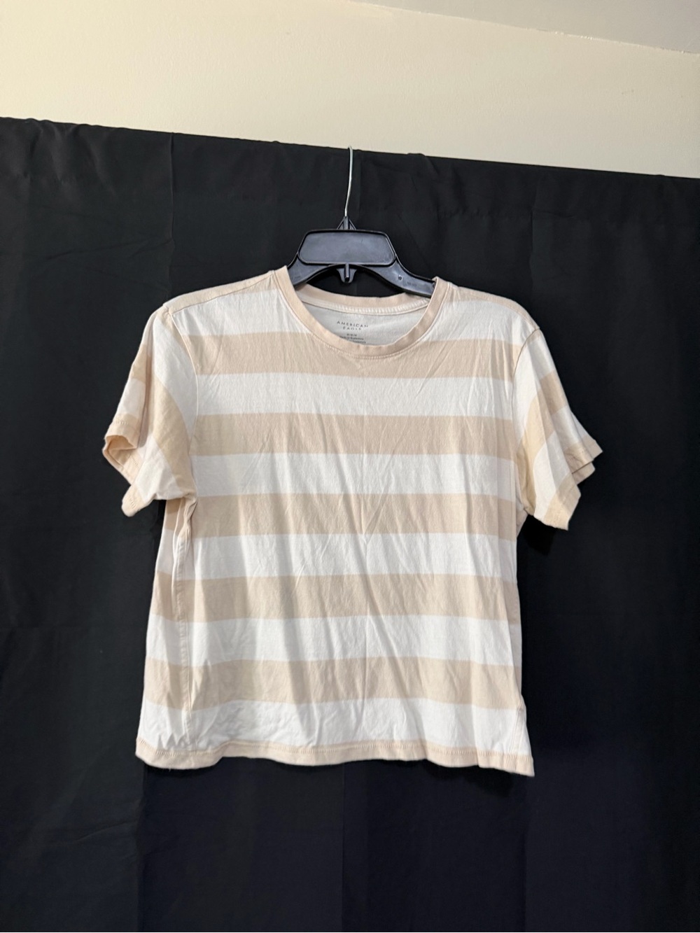 American Eagle Outfitters Beige and White Striped Tee